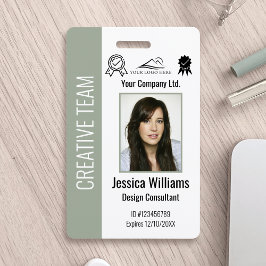 Personalized Corporate Employee ID Sage Green Badge