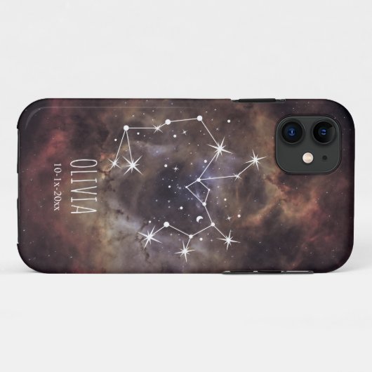 Personalized Cosmic Nebula Constellation Galaxy Case-Mate iPhone Case (Achterkant (horizontaal))