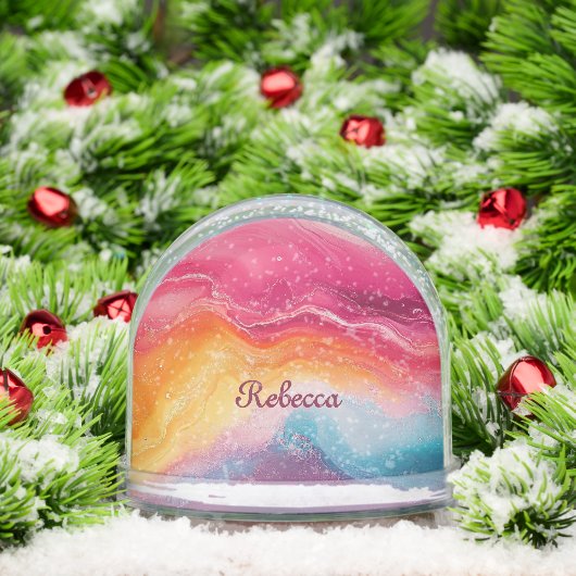 Personalized Cosmic Rainbow Sneeuwbol (Kerstmis)