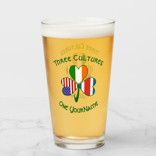 Personalized Costa Rican Irish American Shamrock Glas (Achterkant gevuld)