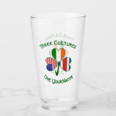 Personalized Costa Rican Irish American Shamrock Glas (Voorkant)