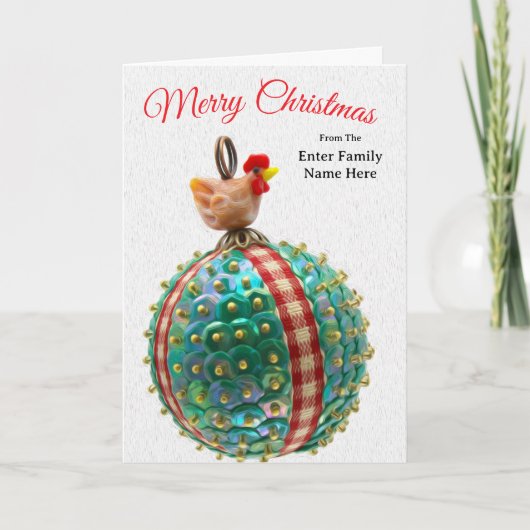 Personalized Country Chicken Christmas Card Feestdagen Kaart (Voorkant)