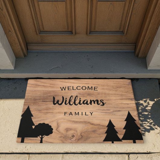 Personalized Country Doormat - Pine & Tree Design  Deurmat