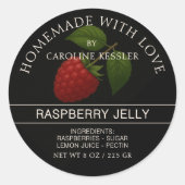 Personalized Country Farm Raspberry Jam Canning Ronde Sticker (Voorkant)