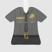 Personalized County Sheriff Black Uniform Ornament (achterkant)