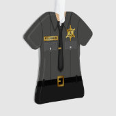 Personalized County Sheriff Black Uniform Ornament (voorkant)