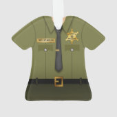 Personalized County Sheriff Green Uniform Ornament (achterkant)