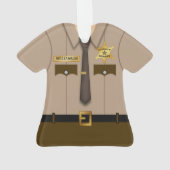 Personalized County Sheriff Khaki Uniform Ornament (achterkant)