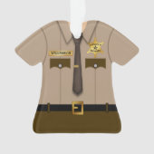 Personalized County Sheriff Khaki Uniform Ornament (voorkant)
