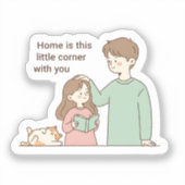 Personalized Couple and Pet Family Gifts Sticker (Voorkant)