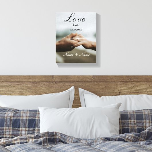Personalized Couple Anniversary Love Canvas Afdruk (Insitu (Slaapkamer))