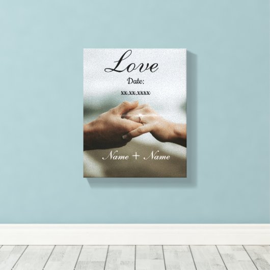 Personalized Couple Anniversary Love Canvas Afdruk (Insitu (Houten vloer))