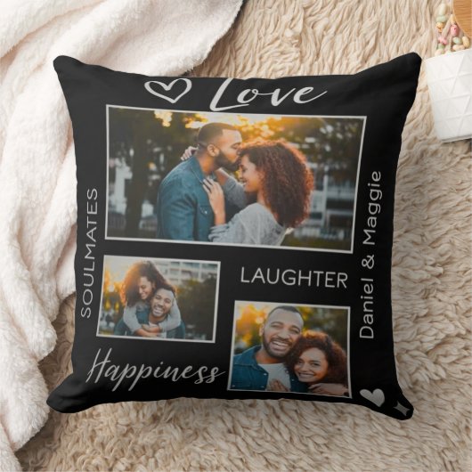 Personalized Couple Collage Throw Pillow Kussen (Deken)