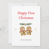 Personalized Couple First Christmas Feestdagenkaart (Voorkant)