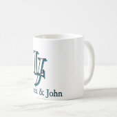 Personalized Couple Initials Mug Valentine Gift Koffiemok (Voorkant rechts)