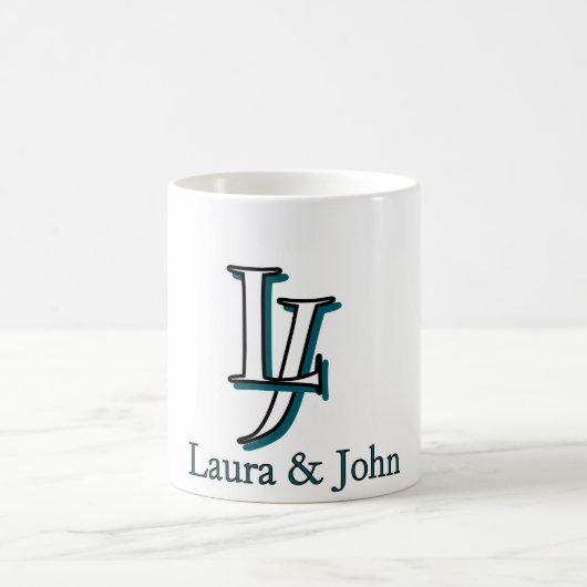 Personalized Couple Initials Mug Valentine Gift Koffiemok (Center)