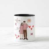 Personalized Couple Initials Mug with Special Date Mok (Midden)