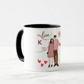 Personalized Couple Initials Mug with Special Date Mok (Voorkant links)