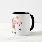 Personalized Couple Initials Mug with Special Date Mok (Voorkant rechts)
