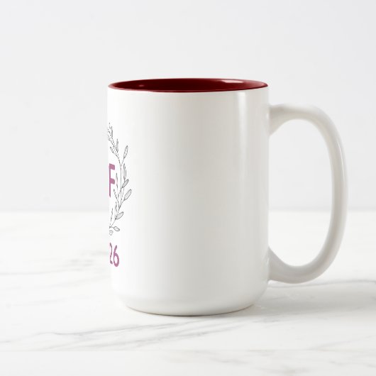 Personalized Couple Initials Mug with Special Date Tweekleurige Koffiemok (Rechts)