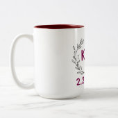 Personalized Couple Initials Mug with Special Date Tweekleurige Koffiemok (Links)