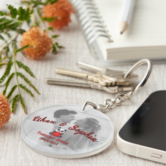 Personalized Couple Keychain with Romantic Message (Voorkant Rechts)