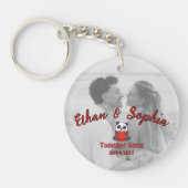 Personalized Couple Keychain with Romantic Message (Voorkant)