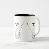Personalized Couple Mug with Names & Date Tweekleurige Koffiemok (Voorkant rechts)