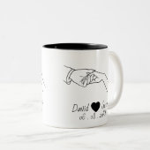 Personalized Couple Mug with Names & Date Tweekleurige Koffiemok (Voorkant rechts)