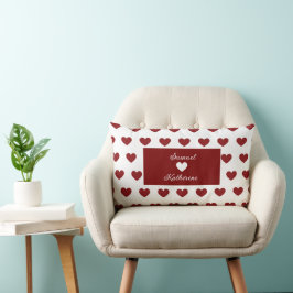 Personalized Couple Name Heart Pattern Valentine Kussen