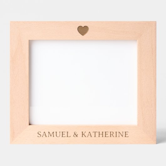 Personalized Couple Name Heart Wood Gegraveerde Lijstjes (Voorkant)