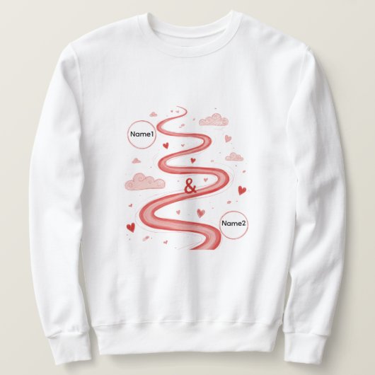 Personalized Couple Names Love Sweatshirt (Design voorkant)