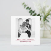 Personalized Couple Names & Year - Elegant Photo  Feestdagenkaart (Staand voorkant)