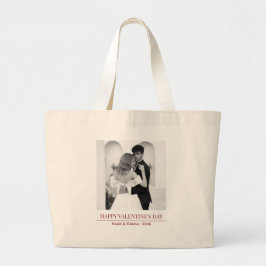 Personalized Couple Names & Year - Elegant Photo  Grote Tote Bag