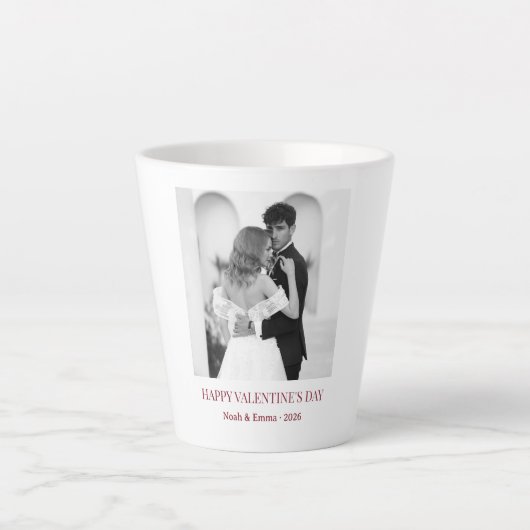 Personalized Couple Names & Year - Elegant Photo  Latte Mok (Voorkant)
