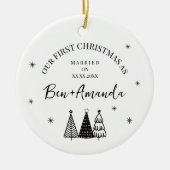 Personalized Couple Photo and Text Keramisch Ornament (Voorkant)