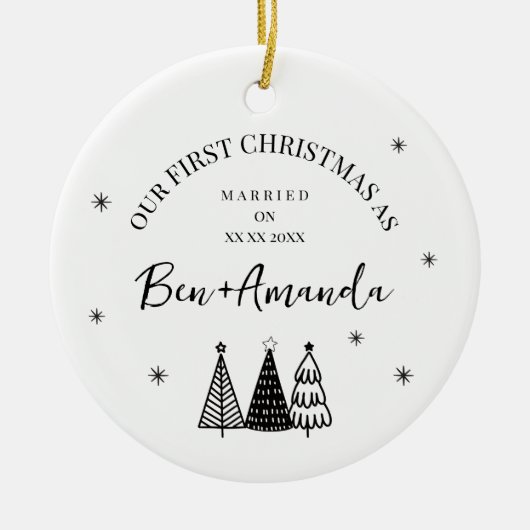Personalized Couple Photo and Text Keramisch Ornament (Voorkant)
