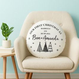 Personalized Couple Photo and Text Rond Kussen