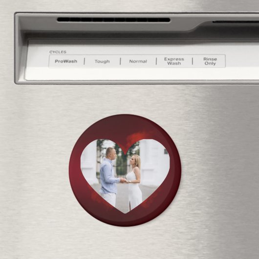 Personalized Couple Photo Magnet with Heart Frame (Insitu (Vaatwasser))