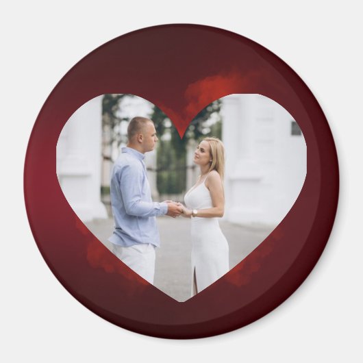 Personalized Couple Photo Magnet with Heart Frame (Voorkant)