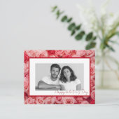 Personalized Couple Photo Valentine Roses Card Briefkaart (Staand voorkant)