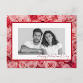 Personalized Couple Photo Valentine Roses Card Briefkaart (Voorkant)