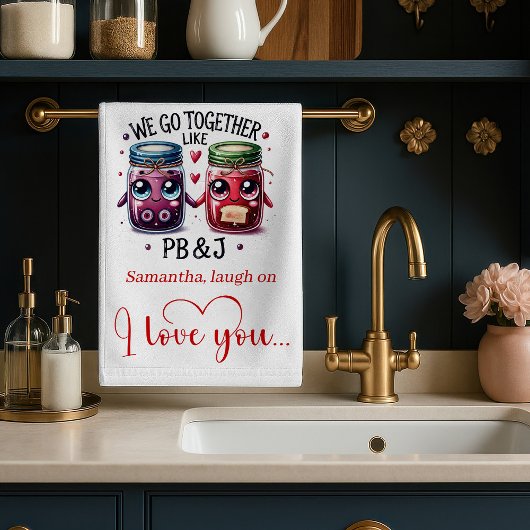 Personalized Couple Valentine Funny Food Towel Theedoek