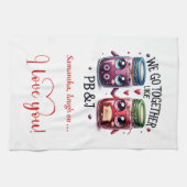 Personalized Couple Valentine Funny Food Towel Theedoek (Horizontaal)