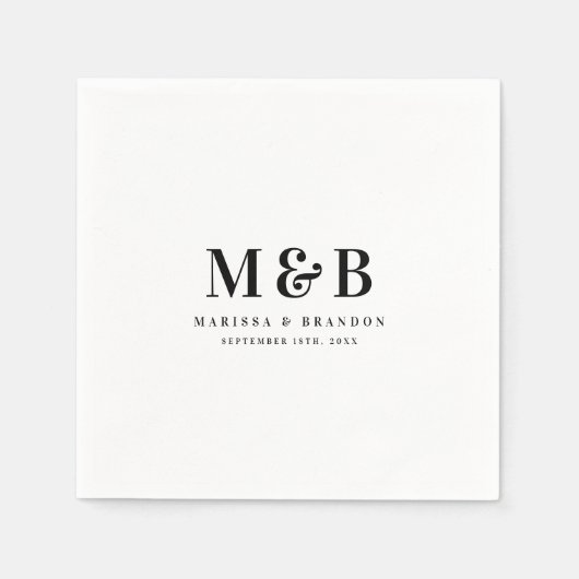 Personalized Couple Wedding Monogram Initials Servet (Voorkant)