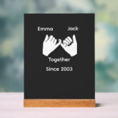 Personalized couple with custom names and year acryl bord (Neutraal)