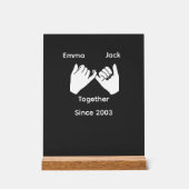 Personalized couple with custom names and year acryl bord (Voorkant)