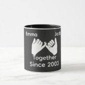 Personalized couple with custom names and year mok (Midden)