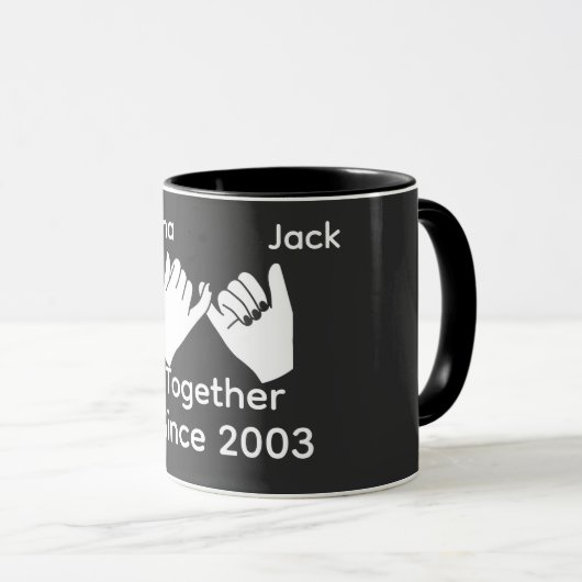 Personalized couple with custom names and year mok (Voorkant rechts)
