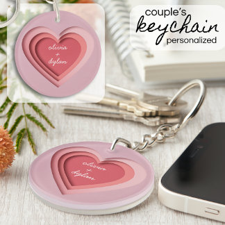 Personalized Couple's Heart Sleutelhanger